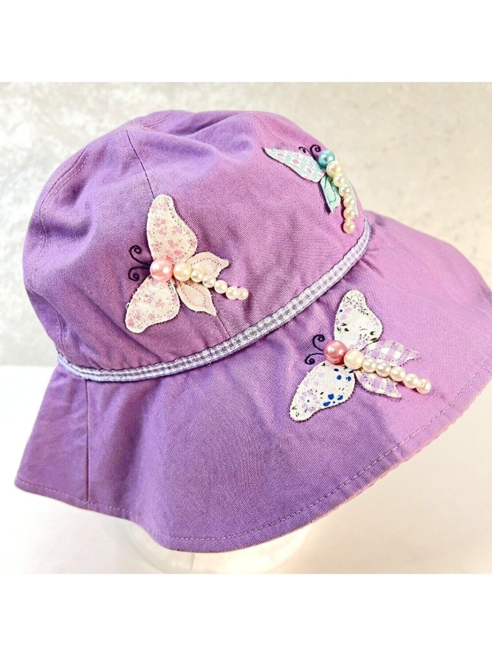 WALLAROO KIDS LIDS Bucket Hat Sophia Sun Beach Girls Kids Purple Butterflies